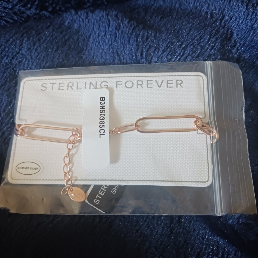 Sterling Forever Rose Gold Large Link Bracelet NewSealed 80$
